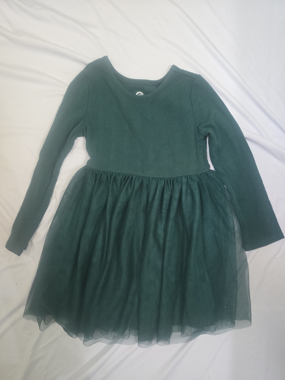 Dark Green And Red Tulle  Dress